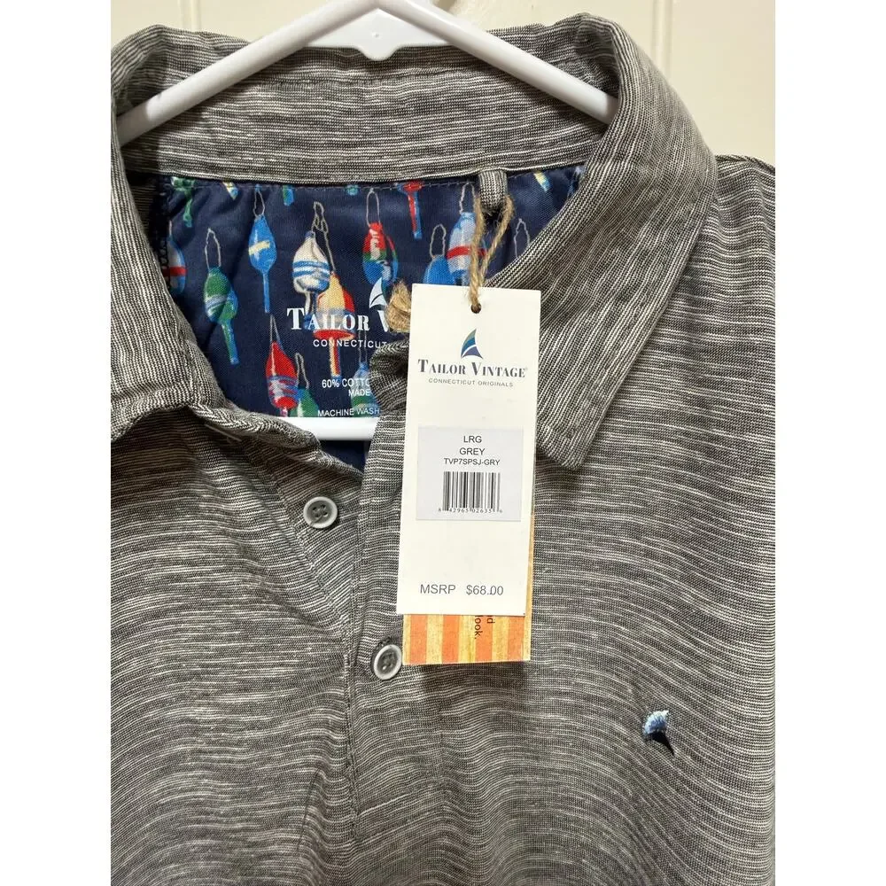 Tailor Vintage NWT Gray Polo Mens Size Large